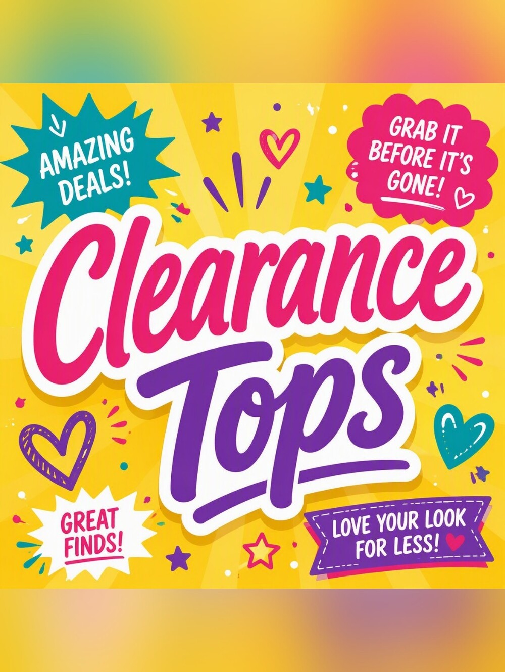Clearance Tops - As Is